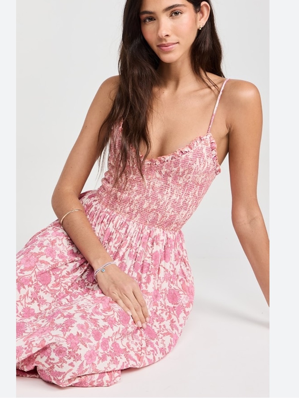 Anne Cate Willow Floral Cotton Midi Dress Women’s Sz Xs